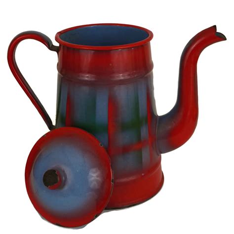 Red Enamel Camping Coffee Pot