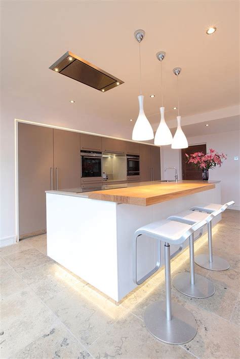 Ceiling mounted extractor hood with 3 different speeds. Jamie Robins Bespoke Contemporary Kitchen with a Compact ...
