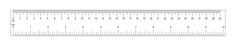 Horizontal Ruler With 30 Centimeter And 12 Inch Scale Measuring Chart