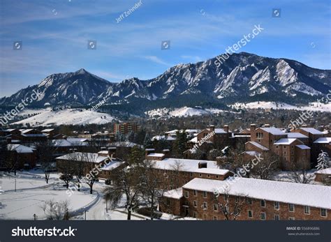 University Colorado Boulder Campus On Snowy Stock Photo 556896886