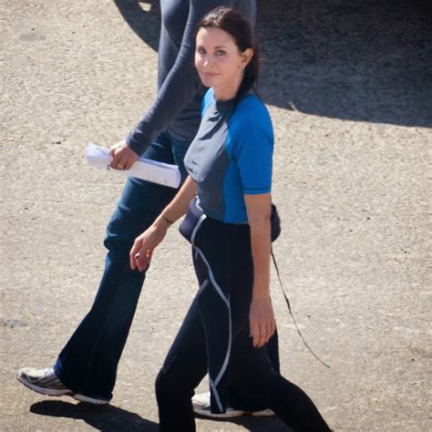 Courteney Cox Wetsuit Nipple Pokies Filming Cougar Town Really Hot