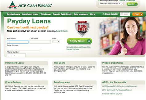 Similar to rainy day lending, loansolo connects you with lenders willing to work with you. ACE Cash Express Reviews | Real Customer Reviews