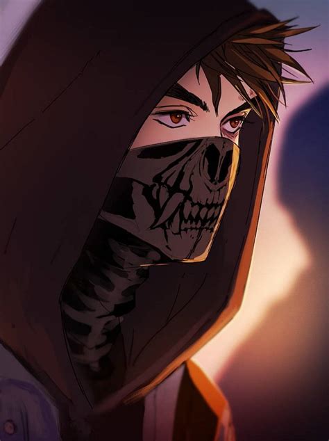 Download Cool Boy Anime With Skull Mask Wallpaper