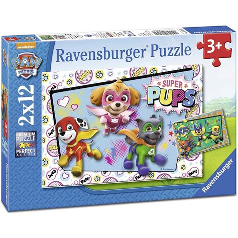 Paw Patrol 2x12 Parça Çocuk Puzzle Ravensburger 076130 3 Yaş Üzeri