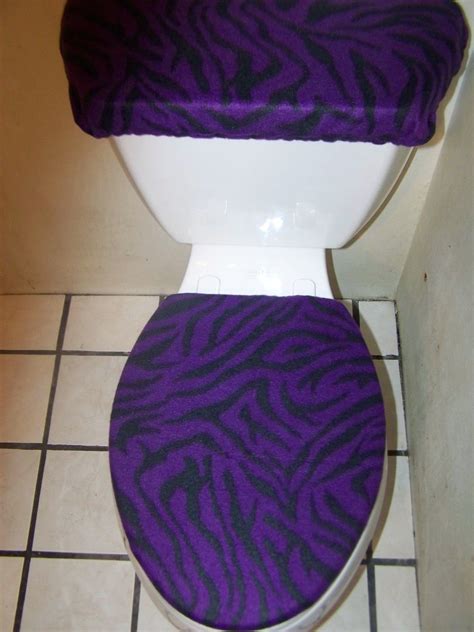 Bathroom Fleece Toilet Seat Lid And Tank Lid Cover Setpurple And Black