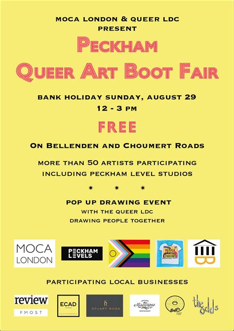 Peckham Queer Art Boot Fair Art Fair At Moca London Peckham In London