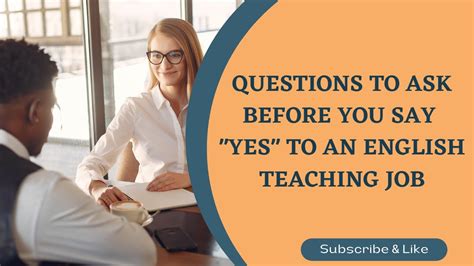 5 Questions To Ask Before Saying Yes To An English Teaching Job Youtube