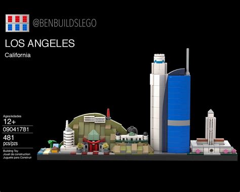 Lego Moc Los Angeles Skyline By Benbuildslego Rebrickable Build
