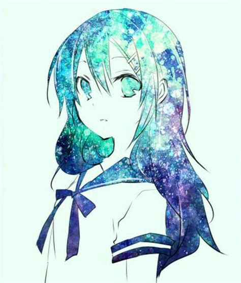 Galaxy Girl Kawaii Cute Anime Coloring Pages Id Revisi