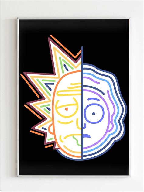 Rick And Morty Half Face Colors Poster Nuu Shirtz