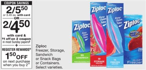 $1.00 off two ziploc bags printable coupon $1.00 off two ziploc slider bags printable coupon. New Ziploc Brand Coupons (Stock Up at Walgreens This Week!) - FamilySavings
