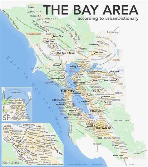 The Bay Area according to Urban Dictionary - Vivid Maps