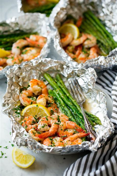 However, i wasn't in the mood for an asian dish so i. Shrimp and Asparagus Foil Packs with Garlic Lemon Butter ...