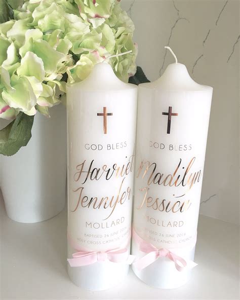 Baptism Candle With Printed Cross Baptism Candle Baptism Candle Boy
