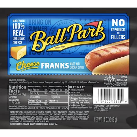 Ball Park Classic Cheese Franks Original Length 8 Count 1source