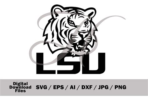 LSU Tigers Digital Art File Svg Eps Ai Dxf Png Etsy