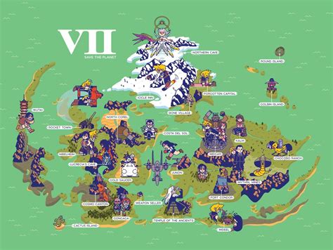 Final Fantasy Vii World Map Final Fantasy Final Fantasy Vii Final