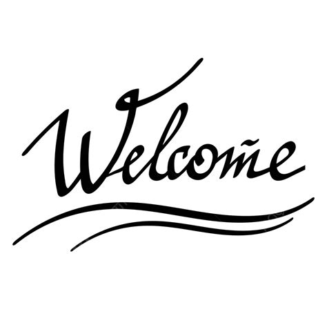 Welcome Hand Drawn Banner Home Handwriting Typography Vector Home