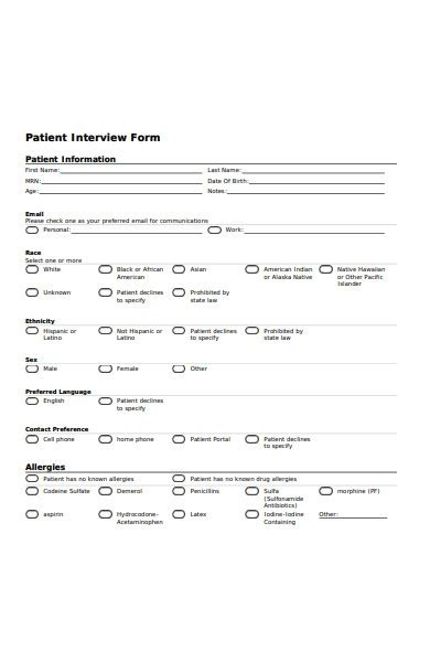 FREE 52 Interview Forms In PDF MS Word XLS