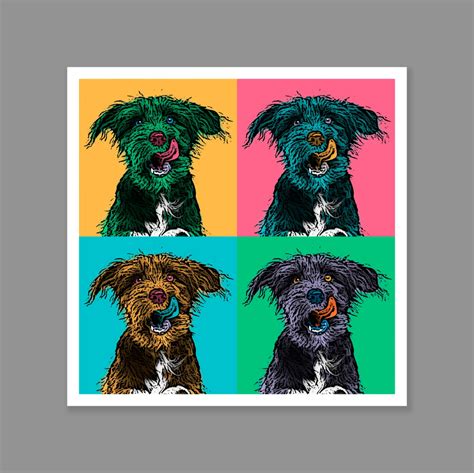Custom Pop Art Portrait Customized Dog Portrait Personalized Pet