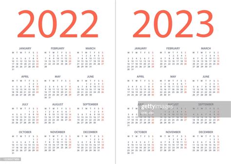 Calendar 2022 2023 Vector Illustration Week Starts On Monday High Res