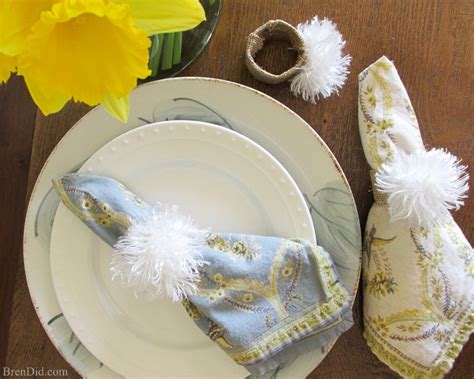 Easter Bunny Tails Napkin Ring Diy Bren Did