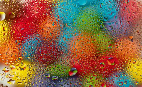 Hd Wallpaper Water Drops Colorful Rainbow Rain Glass Bulbs Colored