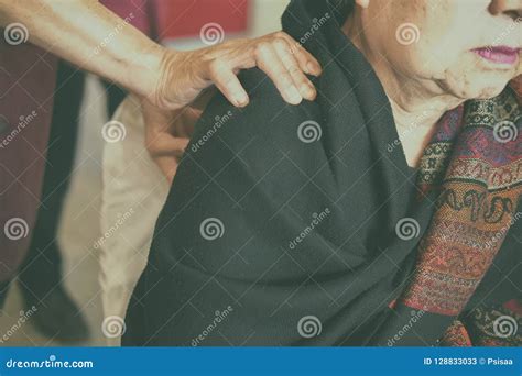 Physiotherapist Massage Old Woman Shoulder Stock Image Image Of Retired Woman 128833033