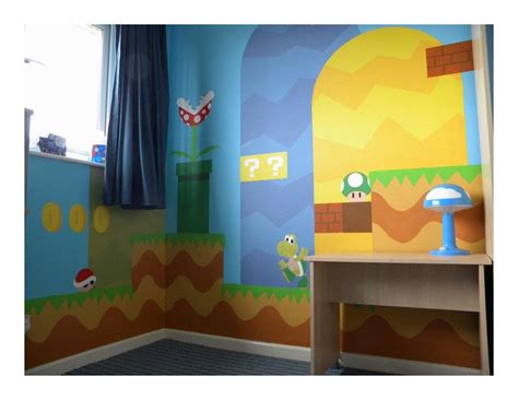 Immerse yourself into the video game with custom wall art, furniture, and props. Geek Art Gallery: Mural: Super Mario Bros. Bedroom