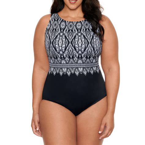 Longitude Womens Plus Size Swimwear With High Neck At Swimsuits Just