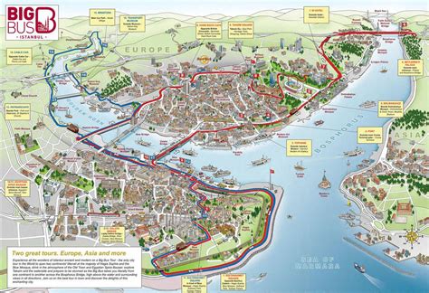 Map Of Istanbul Hop On Hop Off Bus Tour With Big Bus Istanbul Tourist