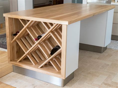 Kitchen Island With Wine Rack Solid Oak Framed Tabletop And Customised