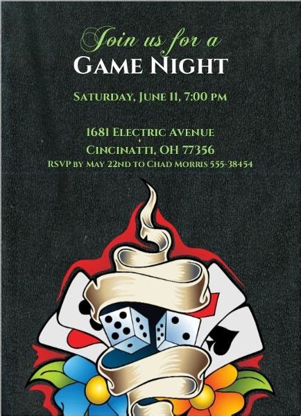 La Style Game Night Party Invitation Game Night Invitations Game Night Parties Party Invite