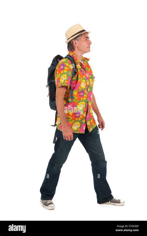 Typical Tourist With Backpack Stock Photo Alamy