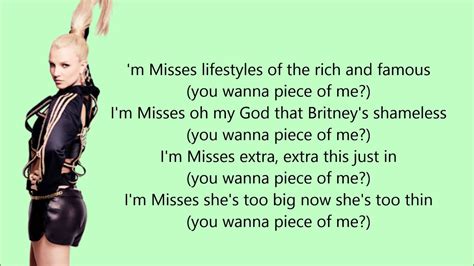 Piece Of Me Britney Spears Lyrics Youtube