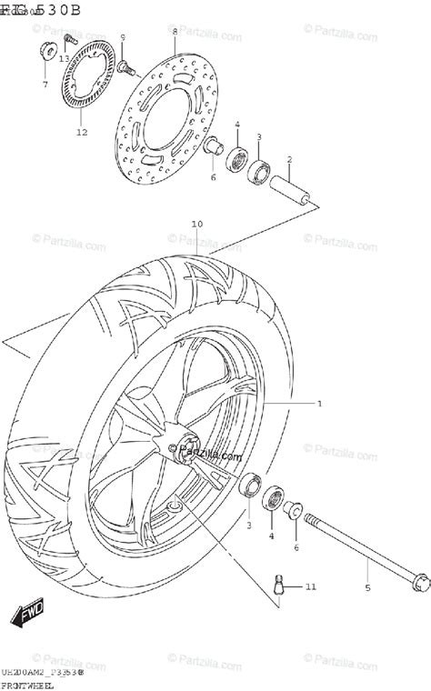 Suzuki Scooters 2022 Oem Parts Diagram For Front Wheel