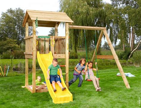 Playhouse With Slide And Swing • Casa 1 Swing