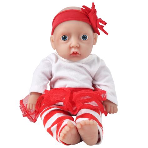 Vollence 11 Inch Full Silicone Baby Dollnot Vinyl Material Dollseyes