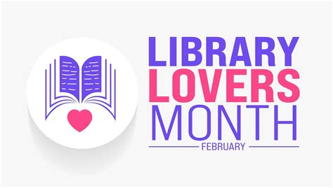 February Library Lovers Month Background Template Holiday Concept