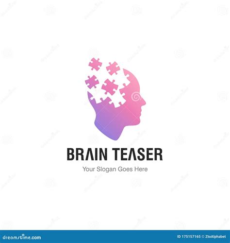 Brain Teasers And Puzzle Mind Logo Stock Vector Illustration Of