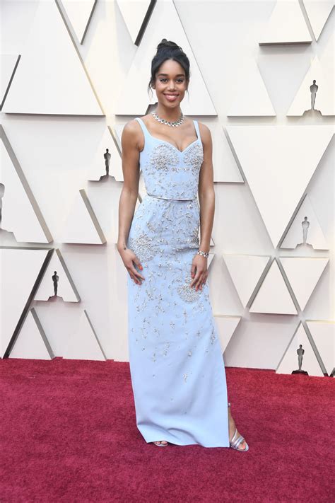 While they may not always. Laura Harrier Goes 'Green' For The Oscars 2019 Red Carpet