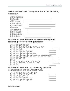 Electron configuration practice worksheet pdf. Electron Configurations Practice Worksheet by Chemistrying | TpT