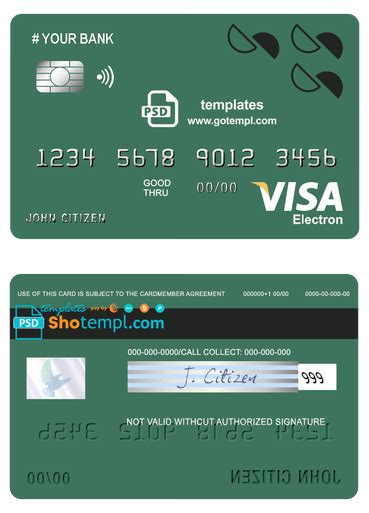 Creations Line Universal Multipurpose Bank Visa Electron Credit Card Template In Psd Format