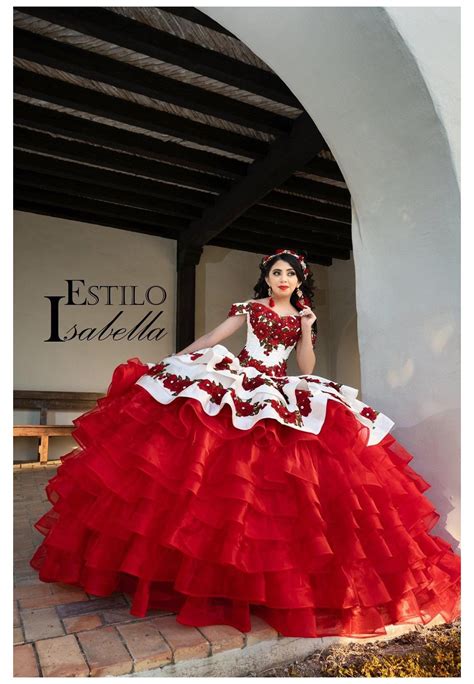 Red Harro Mexican Quinceaños Dress Mariachi Quinceanera Dress Charro Dress For You Qu