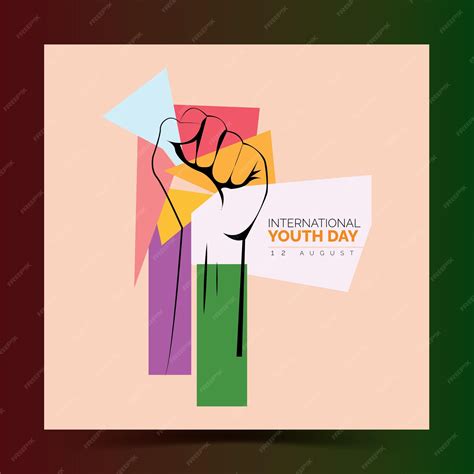 Premium Vector Full Vector International Youth Day Poster With