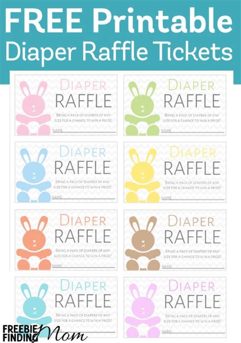 How to mark free raffle ticket. FREE Printable Diaper Raffle Tickets