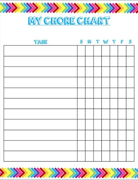 Kids Chore Chart Chore Chart Printable Chore Chart Chore Checklist