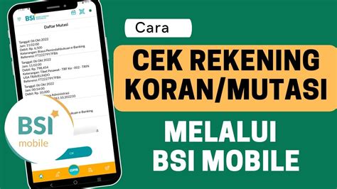 Cara Cek Rekening Koran Mutasi Rekening Lewat Aplikasi BSI Mobile