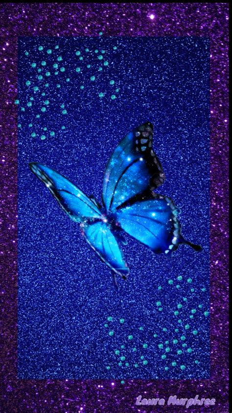 Glow Purple Glitter Butterfly Wallpaper Download Free Mock Up