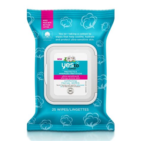 Yes To Cotton 100 Cotton Comforting Facial Wipes Biodegradable